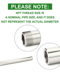 303 Stainless Steel Weld Nipple close-up of 1 inch NPT male thread, 16 inch length, suitable for plumbing and industrial use.