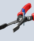 Knipex Forged Wire Stripper 13 72 8 8 inch heavy duty tool close-up showing blades for cutting solid and stranded wire 10 to 20 AWG.