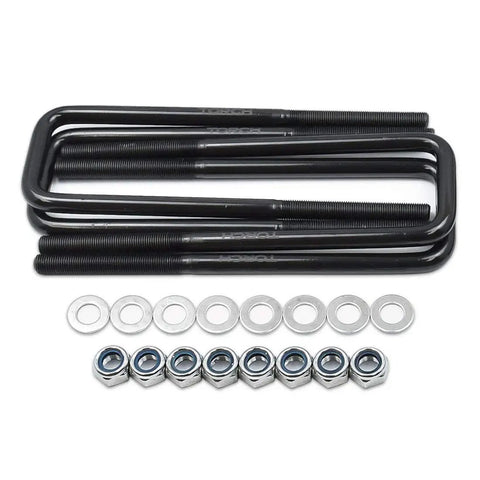 Heavy Duty Square U Bolts Eight And A Half Inch Long Two And A Half Inch Wide Nine Sixteenth Inch Diameter With Hardware Bolt On Kit