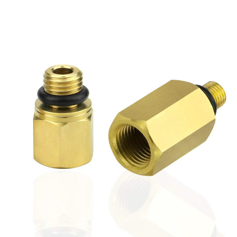 Gold adapters from Must Have Two Pack Oil Rail Adapters Kit And One High Pressure Oil Pump IPR Valve Air Test Fitting Tool For Ford 6 0L Powerstroke Diesel Engine DIY Friendly Diesel Maintenance Gear For F Series Super Duty Trucks