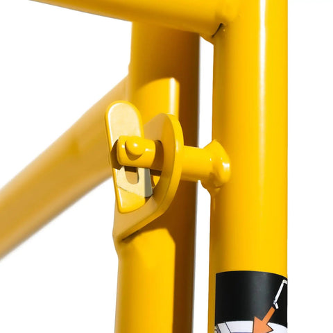 Heavy Duty 6 Foot Scaffolding Safety Guardrail Built Legit Tough With Rustproof Solid Carbon Steel Baker Style Platform Accessory Rock Solid Yellow Rail To Keep Your Crew Locked In On Every Work Site
