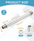 2 Piece Chrome Lamp Stem Rod Kit Featuring 120mm Straight Extensions With Secure M10 Double Thread and durable carbon steel components.