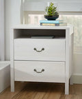 White nightstand with 4 Pack Vintage Drop Bail Drawer Pulls Antique Bronze Cabinet Handles With 5 Inch Hole Spacing And 6.4 Inch Total Length Zinc Alloy Construction Durable Wear Resistant Hardware For Cabinets And Furniture.