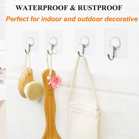 Heavy Duty Adhesive Hooks Up To 15 Lbs With 180 Degree Rotating Design Nail Free Wall Hangers holding bathroom items