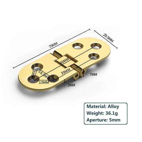 Flush Mounted Folding Hinges For Self-Supporting Door Flaps, DIY-Friendly Install, Cabinet And Office Hardware, gold alloy