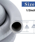 No Brainer Half Inch Liquid Tight Conduit And Connector Kit 150 Ft Flexible Non Metallic Electrical Tubing, showing size dimensions.