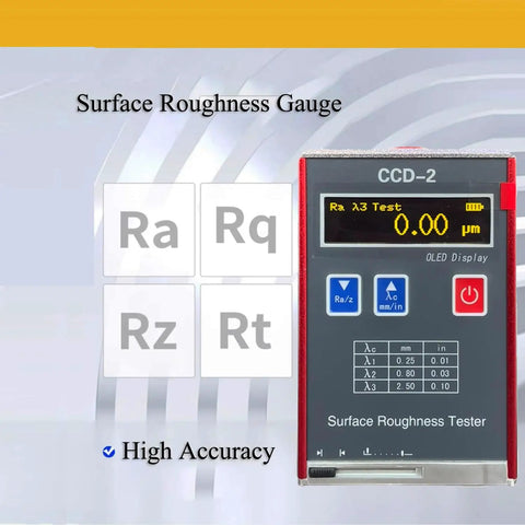 Pro Grade Surface Roughness Tester With Data Storage For Ra Rz Rq Rt Profilometer OLED Color Display High Speed DSP Processing Durable Aluminum Shell Multi Parameter Measurement Gauge