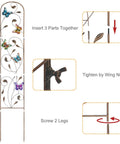 Two Pack Metal Garden Trellis With Colorful Butterfly Accents 60 Inch High Arched Outdoor Fence Trellis assembly instructions