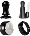 Top Shelf Espresso Accessories Kit Featuring A Dead Nuts Accurate 58mm Tamper Pro Grade Coffee Distributor and Heavy Duty WDT Tool.