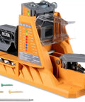 Pro Level Automatic Pocket Hole Jig Kit With Self Calibrating Drill Guide And Fifty Rustproof Screws, orange, plastic, used for woodworking projects.