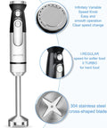 Powerful Handheld Immersion Blender 700W with Infinite Variable Speeds All In One Stainless Steel Stick Mixer Detachable Whisk And Milk Frother