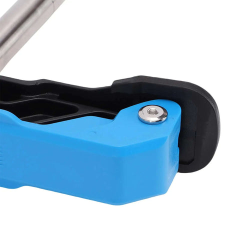 Close-up of Two Pack Adjustable 19mm Bench Dog Hole Clamps For Woodworking Workbench Durable Engineered Plastic And Stainless Steel