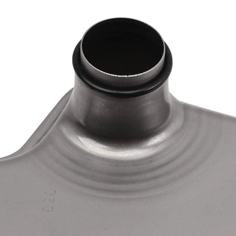 Close-up of a metal component from auto transmission filter kit with O rings and gaskets, showing premium rubber gasket edge.