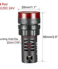 Red Indicator Light With Buzzer 24V ACDC 22Mm Panel Mount Flasher Alarm dimensions and measurement details