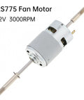 RS775 DC Motor 12V 3000 RPM dual output long shaft high torque replacement for DIY projects and custom machines