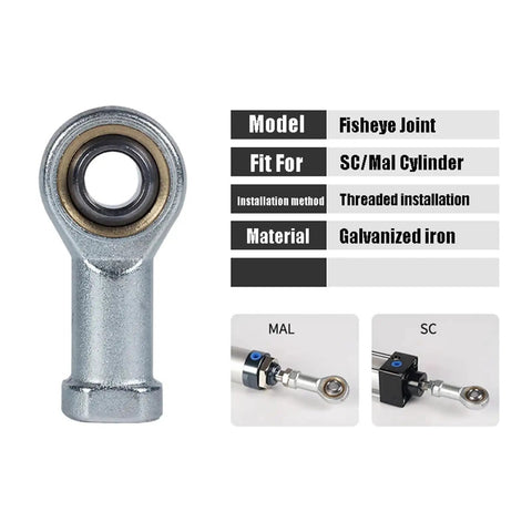 Heavy Duty Rod End Joint Female Piston Ball Head For Multi Angle Deflection And Angular Compensation, forged galvanized iron
