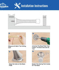 Installation instructions for 12 Pack Black Spring Door Stops, 3-1/8" Heavy Duty - Flexible Door Stopper with Low Mounted Black Rubber Bumper Tips