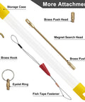 11 Foot Fiberglass Fish Tape Kit For Electrical Wiring Includes 5 Attachments And Carrying Case Easy Glide Low Friction Pulling Tape Durable Pro Grade Tool Set with labeled attachments