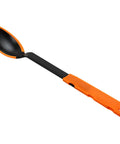 TrailSpoon Extendable Backpacking Spoon With Silicone Edge For Pots Reach Inside Cookware During Camping Trips And Dehydrated Meals Long Ten Inch Reach Three Position Locking Handle Your Go To Ultralight Utensil with orange handle