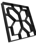 Walkway Concrete Paver Mold For 40cm Pattern Stepping Stones Perfect For DIY Patio Lawn And Garden Stone Pavers ABS Material For Durable Demolding And Real Stone Look Ideal Backyard Pathway, shown in black ABS plastic, front view.