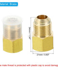 Beefy Brass Flare Fitting Three Eighths Inch Female to One Half Inch Male SAE 45 Degree Flare Adapter with dimensions 34mm by 21mm