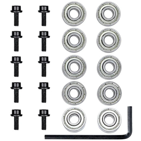 Router Bit Bearing Kit Top Mounted Bearings With Three Sixteenths Inch Inner Diameter And Three Eighths Inch Outer Diameter With Screws