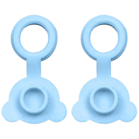 2Pack Silicone Blue Bathtub Stopper Plug, soft silicone plugs for baby bathtubs, 3.0cm size, prevents water leakage.