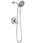 Linden 17 Series Dual Function Shower Faucet Trim Kit With In2ition 4 Spray 2 In 1 Handheld Shower Head And Hose Chrome Finish
