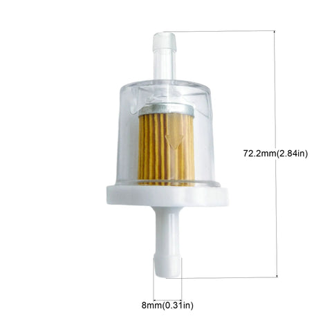 Quarter Inch Inline Fuel Filter Kit For Briggs And Stratton Kawasaki Toro Craftsman Mtd Snapper And More, transparent housing