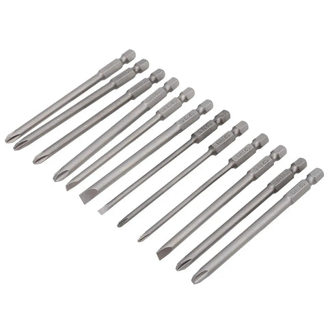 12 Pack Premium S2 Alloy Steel Screwdriver Bits With Sandblasted Rust Resistance For Electric Drill And Manual Tasks Delivering Precise Torque And Stable Performance Without Slipping In Tight Spots, 12-piece bit set