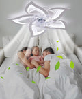 Family sleeping under Dope Modern Ceiling Fan With Lights Remote Control 50W 3 Color Temperatures 6 Speeds 27 Inch Quiet Ceiling Light