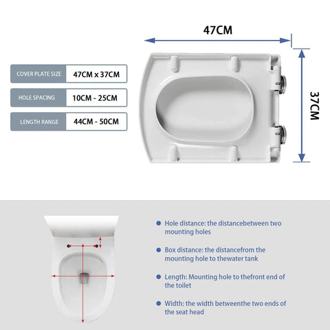 Built Different Square Bathroom Seat With Super Chill Soft Close Hinges And No Mess Quick Install Setup dimensions and specifications.