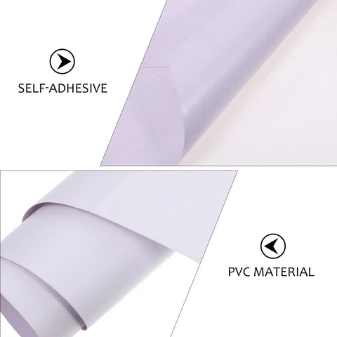 Peel And Stick Waterproof PVC Wallpaper With Premarked Cut Guides For Smooth Walls cabinets and wardrobe fronts, showing self-adhesive backing and PVC material.