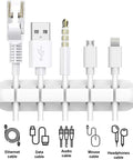 White Cable Clips Cord Organizer Set 2 Pack Wire Management Clips For Desk Car Home Office USB Cable Holder with cables