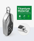 Titanium Alloy Car Key Chain Ring With Mini Key Shackle And Small Screwdriver For Narrow Hole Car Keys attached to car remote
