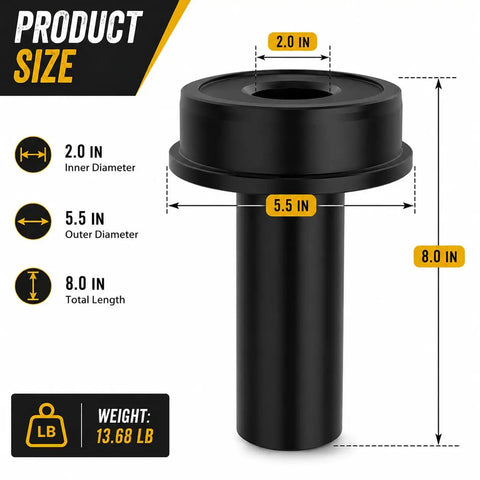 Front Axle Shaft Oil Seal Installer Tool For Ford F250 And F350 4X4 Trucks 2005 Plus Cuts Out Vacuum Hub Leaks Fast and shows dimensions.