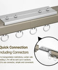 Heavy Duty Aluminum Sliding Barn Door Track System Five Feet Long showing quick connection with included connectors.