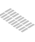 20Pcs Beefy Galvanized Steel Flat Bracket Mending Plate For Heavy Duty DIY Frames laid in rows on a white background