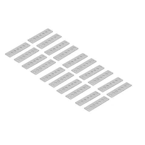 20Pcs Beefy Galvanized Steel Flat Bracket Mending Plate For Heavy Duty DIY Frames laid in rows on a white background