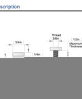 Diagram of Twenty Pack Stainless Steel Standoff Screws Three Quarter Inch Diameter By Three Quarter Inch Length With Thread Details
