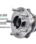 Rear Wheel Bearing And Hub Assembly For Hyundai Santa Fe Veracruz And Kia Sorento Fits 2007-2018 Santa Fe FWD, side view with bolts.
