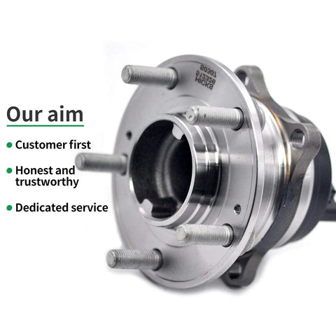 Rear Wheel Bearing And Hub Assembly For Hyundai Santa Fe Veracruz And Kia Sorento Fits 2007-2018 Santa Fe FWD, side view with bolts.