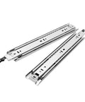 Beefy 150 Lb Heavy Duty Locking Drawer Slides Full Extension Ball Bearing Rails for Cabinets, Silent Open Close, Rust Resistant Electroplated or Powder Coated Finish, Durable, Smooth Operation for High Use Drawers, chrome steel locking slides