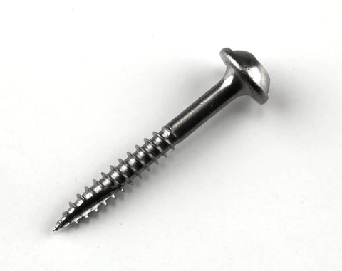 Stainless Steel Pocket Hole Screws No 7 Fine Thread Maxi-Loc Head One And A Quarter Inch Square Drive Wood Fasteners detail view