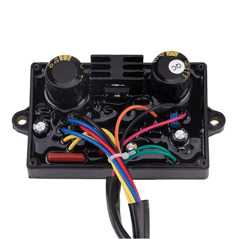 Top Notch 5KW Welding Generator AVRM Control Panel Stabilizer Kit showing black circuitry and colorful wiring for voltage regulation.