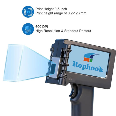 No Strings Attached Smooth Operator Cordless Handheld Inkjet Printer With Waterproof Quick Dry Cartridge, showing print height and high resolution.