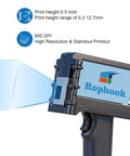 Handheld Portable Date Code Printer With Two Refillable Ink Cartridges Adjustable Dual Nozzle Setup For Crisp Text And QR Codes On Bags And Boxes with display and nozzle.