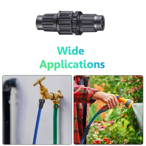 Premium Garden Hose Adapters And Water Expandable Repair Kit With Fresh Washers, Perfect Fix For Leaky Expandable Hoses That Make Gardening A Total Breeze For Any Plant Lover. Black ABS connector for 6mm expandable garden hose repairs and faucet use