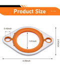 Heavy Duty Thermostat Water Neck Housing Gasket With 1/8 Inch Alloy Carrier And Silicone Seal Spacer For Chevy SBC BBC V8 Engines 265 To 500 CID dimensions showing 4.09 inch size