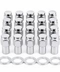 Extended Style Mag Lug Nuts With Center Washers Set Of Twenty Pieces Slick Chrome Finish One Half Twenty Thread Thirteen Sixteen Hex Head